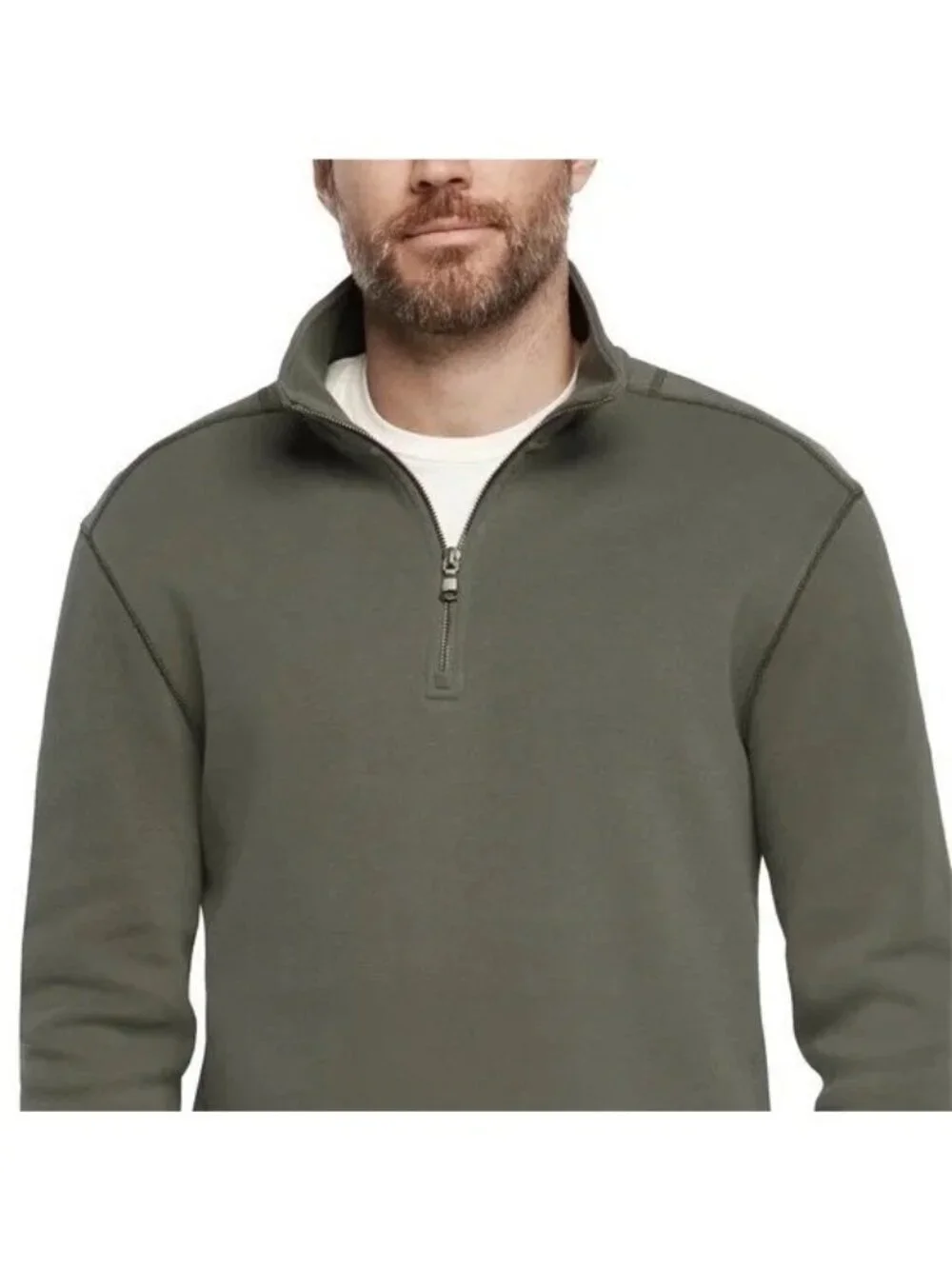 Banana Republic Men's XL Green  1/4-Zip Pullover Sweatshirt Cotton Blend e1434